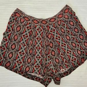 BCX Red and Black Patterned Shorts